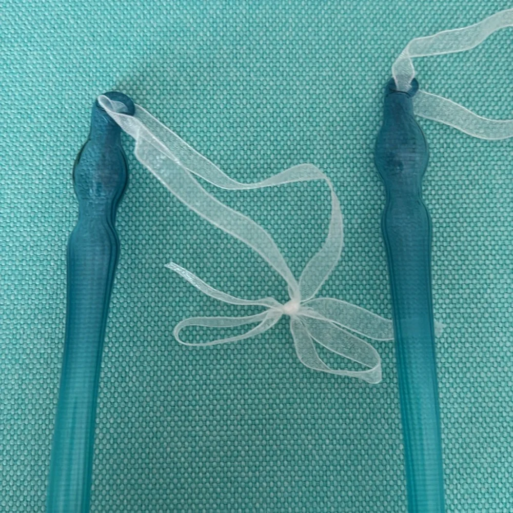 2 Turquoise Top Ornaments